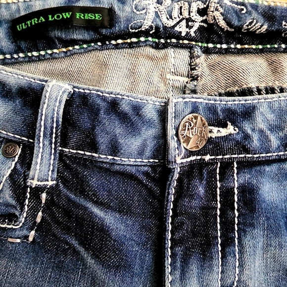 💙Rock47, Bootcut, Ultra Low Rise  W 34 - Picture 2 of 4